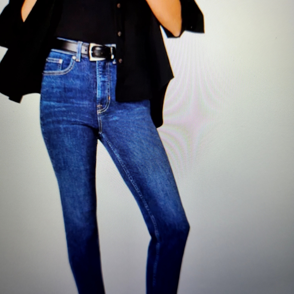 SPANX Women's Straight Leg Jeans in Deep Blue